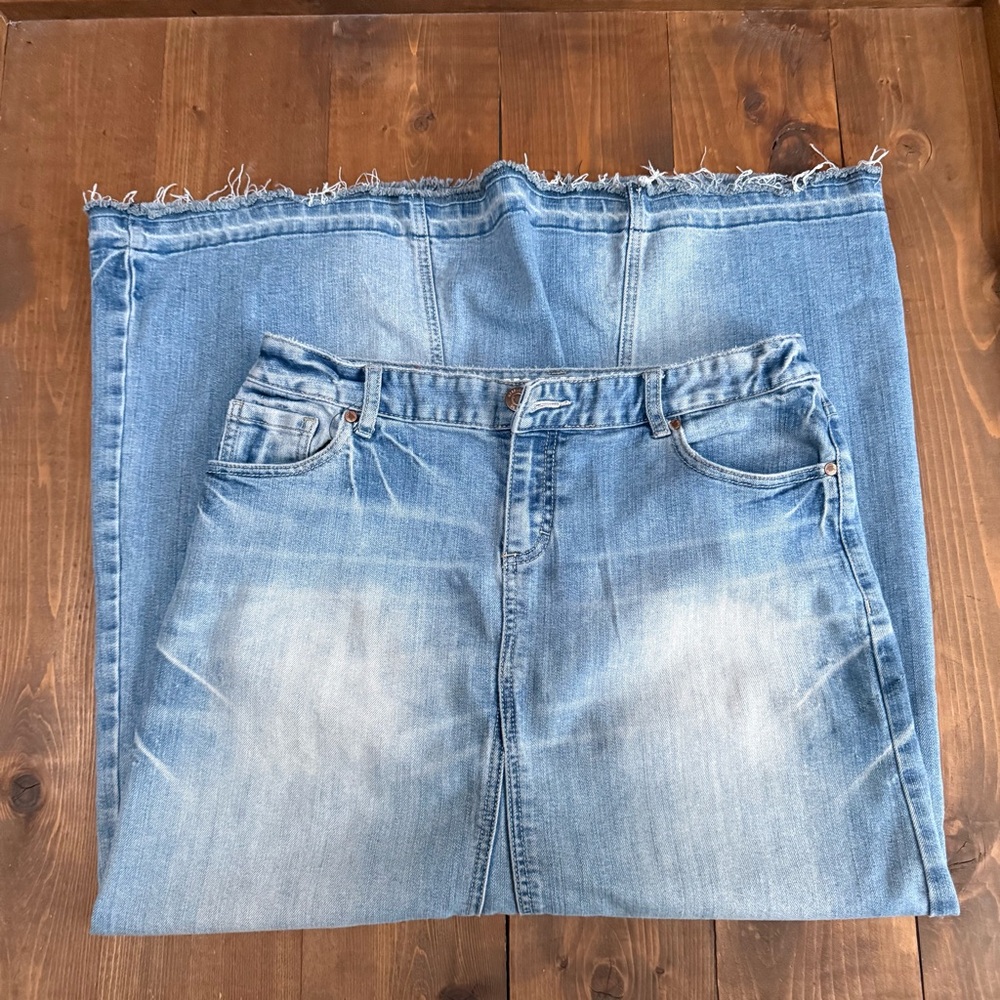 Mossimo Supply Co. Light Wash Denim Maxi Skirt